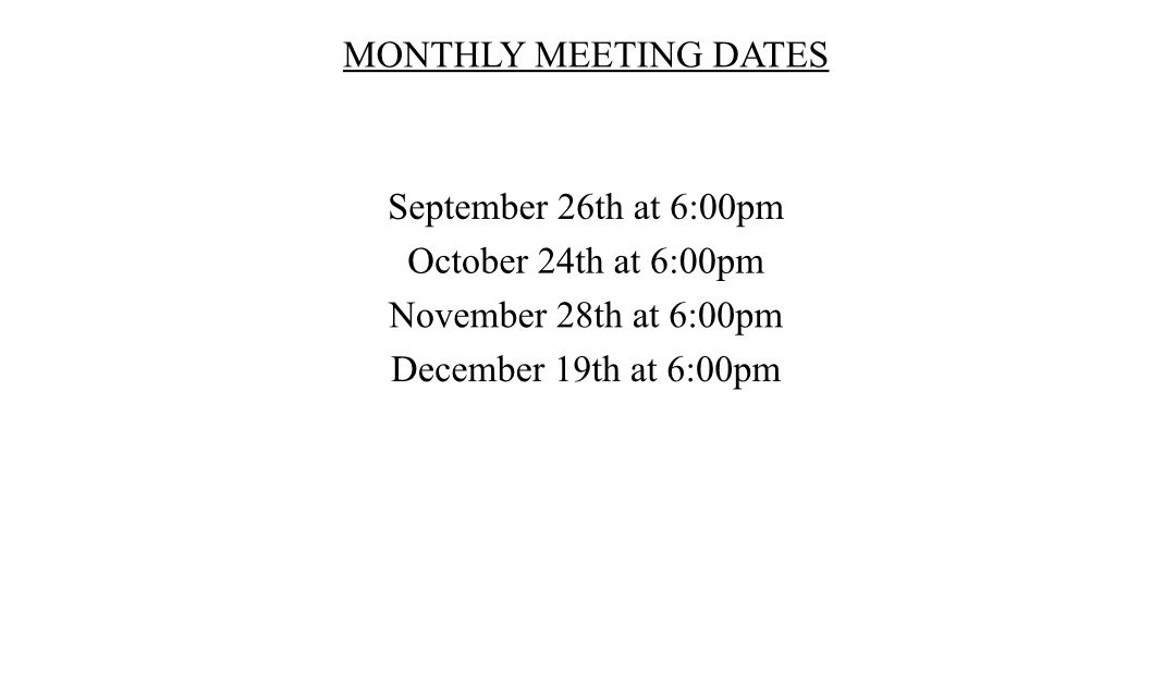 Monthly Meeting Dates