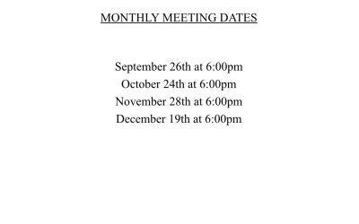 Monthly Meeting Dates
